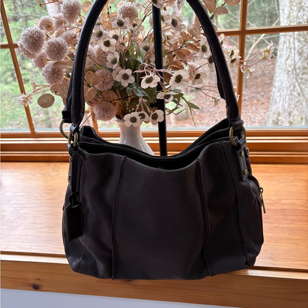 Tignanello Dark Brown Shoulder Bag.